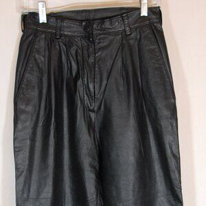 Vintage Black Leather Designer Pelle Cuir Women's Pants Size 10